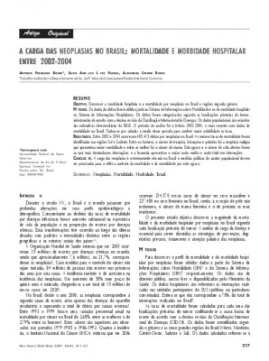 A carga das neoplasias no Brasil: mortalidade e morbidade hospitalar entre 2002-2004