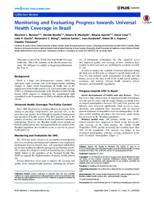Monitoring and evaluating progress towards Universal Health Coverage in Brazil